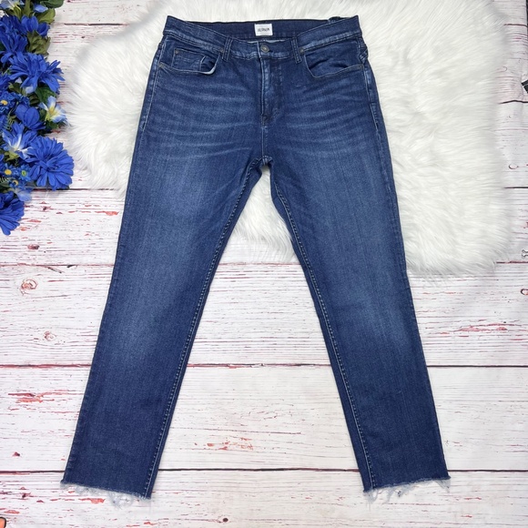 👖|•HUDSON•| Dark Wash Raw Hem Tapered Leg Jeans Size 34👖 - Picture 3 of 8